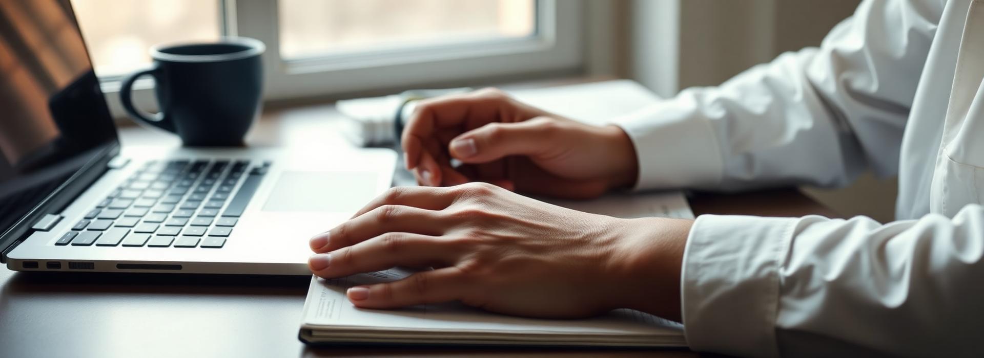 Writing tax and accounting insights at a desk